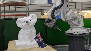 Milling a Koala with Robot! (Hybrid Hot Wire / Milling)