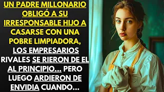 UN PADRE MILLONARIO OBLIGÓ A SU HIJO A CASARSE CON UNA LIMPIADORA, LOS EMPRESARIOS SE RIERON PERO...