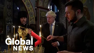 UK's Boris Johnson makes unannounced trip to Kyiv, discusses additional support for Ukraine