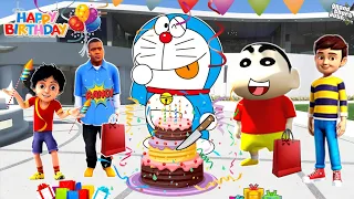 GTA 5 | Doraemon Birthday Celebration with Shinchan & Franklin in GTA 5