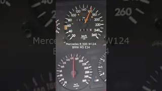 0-240 km/h Mercedes E 500 W124 vs BMW M5 E34