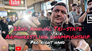 22nd Annual Tri-State Armwrestling Championship ~ Pro Classes ~ Right Hand 2022 Tennessee