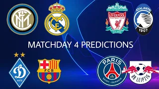 UEFA Champions League Group stage Matchday 4 predictions 2020/21 | Fever 4 Football