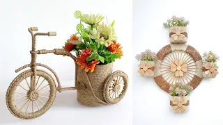 2 Easy Jute Flower Vase Ideas from Waste Material | Jute Craft Ideas