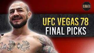 UFC VEGAS 78 FINAL PICKS | DRAFTKINGS UFC PICKS