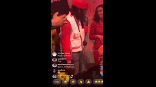 Offset rapping to Cardi B at his  " Father Of 4 " Album release party