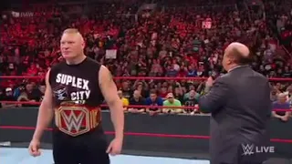 Brock Lesnar lays WASTE to his WrestleMania opponent by hitting Seth Rollins with SIX F-5's