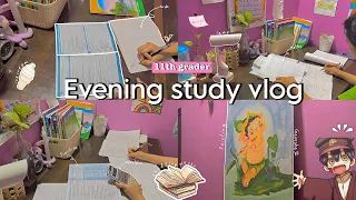 Evening study vlog🧸🎀 || 11th grader edition || studying maths, yummy food, plants, many more…