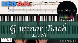 [Real Piano Tutorial] G MINOR BACH_Luo Ni_transposed to A minor (part 1) with sheets