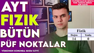 EN DETAYLI  AYT FİZİK TAKTİK VİDEOSU ( NASIL FULLEDİM) #TYT #AYT