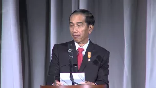 Oct. 26, 2015 - President Jokowi Delivers Speech at Gala Hosted by USINDO, US Chamber, and USABC