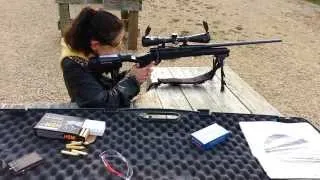 Skinny girl fires 7mm Remington Magnum
