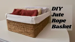 DIY Jute Rope Basket || Easy and made from a shoe box!