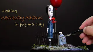 Making Wednesday Addams in Polymer Clay [ The Addams Family ]