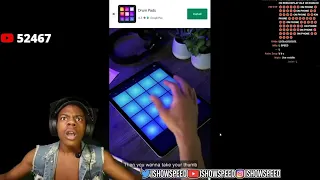 IShowSpeed freaks out over a drum pad game