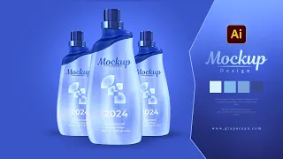 Realistic 3D product bottle Mockup Design | Adobe Illustrator Tutorial