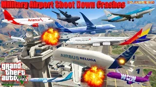 GTA V: Every Airbus Airplanes Military Airport Shoot Down Crash and Fail Compilation