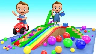 Marble Color Balls Slider Wooden Toy Set | Learn Colors for Children with Baby Kids Educational Toys