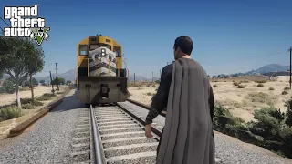 GTA 5 - Superman VS Trains