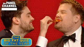 Ordering Pizza Mid Show! Jack Whitehall & James Corden Eat! | BIG FAT QUIZ 2012 | The Panel Channel