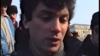 Борис Немцов зимой 1990 года.Митинг в Нижнем Новгороде.