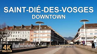 Saint-Dié-des-Vosges 4K 🌲 Driving Downtown