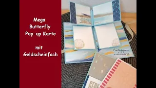 Wow - Butterfly Pop-up Karte - auch für Geldgeschenke -  besondere Kartenform - Stampin´Up!