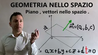 Geometria nello spazio : equazione del piano , coordinate omogenee, vettori nello spazio .Lezione1/4