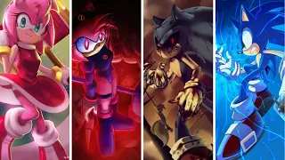 Amy Rose vs Amy Exe vs Sonic Exe vs Sonic | Tiles Hop: EDM Rush!