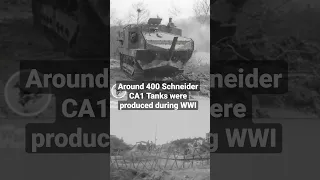 April 1917 A French Schneider CA1 Tank and its crew probably after the Nivelle Offensive