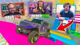 CARRERA INCREIBLE CON AURONPLAY Y AMIGOS! 100% IMPOSIBLE!! - GTA V ONLINE