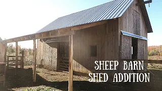 Sheep Barn Shed Addition - Simple Shed Style Build to Add to Any Existing Structure