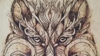 Pyrography wolf #woodworking #art #painting #wood #wolf #diy