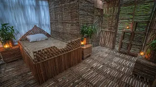 Living Off The Grid, Girl Build The Most Beautiful Sleeping Room in Wooden Villa