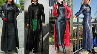 Leather long power dresses for women & girls #leatherfashion #outfits #leather #ideas