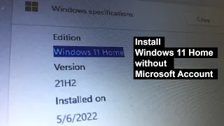 How to Install Windows  Home without Microsoft account