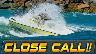 GUY ALMOST DROWNS ON HIS OWN BOAT !! DANGEROUS INLET | BOAT ZONE