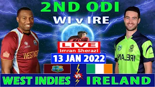 Live WI vs IRE | West Indies vs Ireland | 2nd ODI Match | Live Scorecard and Updates