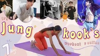 I followed Jungkook's workout routine for a week | Jungkook workout challenge | abs? hard? #jungkook