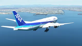 [MSFS] 777-200 approach 34R @ Tokio Haneda, Japan (cockpit)