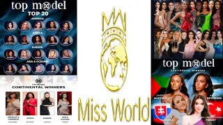 TOP MODEL WINNERS || MISS WORLD 2023-2024 | Top 4 Continental Winners