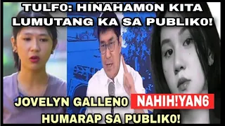 RAFFY TULFO HINAM0N ANG NAGPAKILALANG SI JOVELYN GALLEN0 NA MAGSALITA SA PUBLIK0