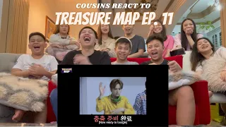 COUSINS REACT TO [TREASURE MAP] EP.11 ♨️애교지옥♨️ 화끈 파자마 파티