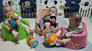 삼둥이 장난감 놀기♡