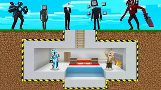 BIKIN RUMAH BAWAH TANAH RAHASIA ANTI TV MAN, SPEAKER MAN, CAMERA MAN MENGERIKAN DI MINECRAFT!!!