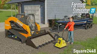 Building Gravel Pad For Bass Boat! | FS22 Landscaping