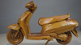 HONDA ACTIVA 6G || How to Make Wooden Bike Model ||