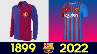 The Evolution of FC Barcelona Football Kit 2021-22 | All FC Barcelona Football Jerseys in History