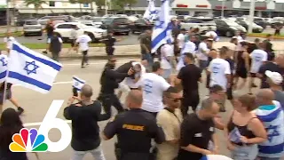 Chaos erupts when 2 South Florida protest groups FACE OFF over Israel-Palestine conflict
