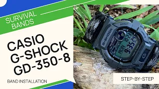 How to install a survival watch band on Casio G-SHOCK GD-350-8